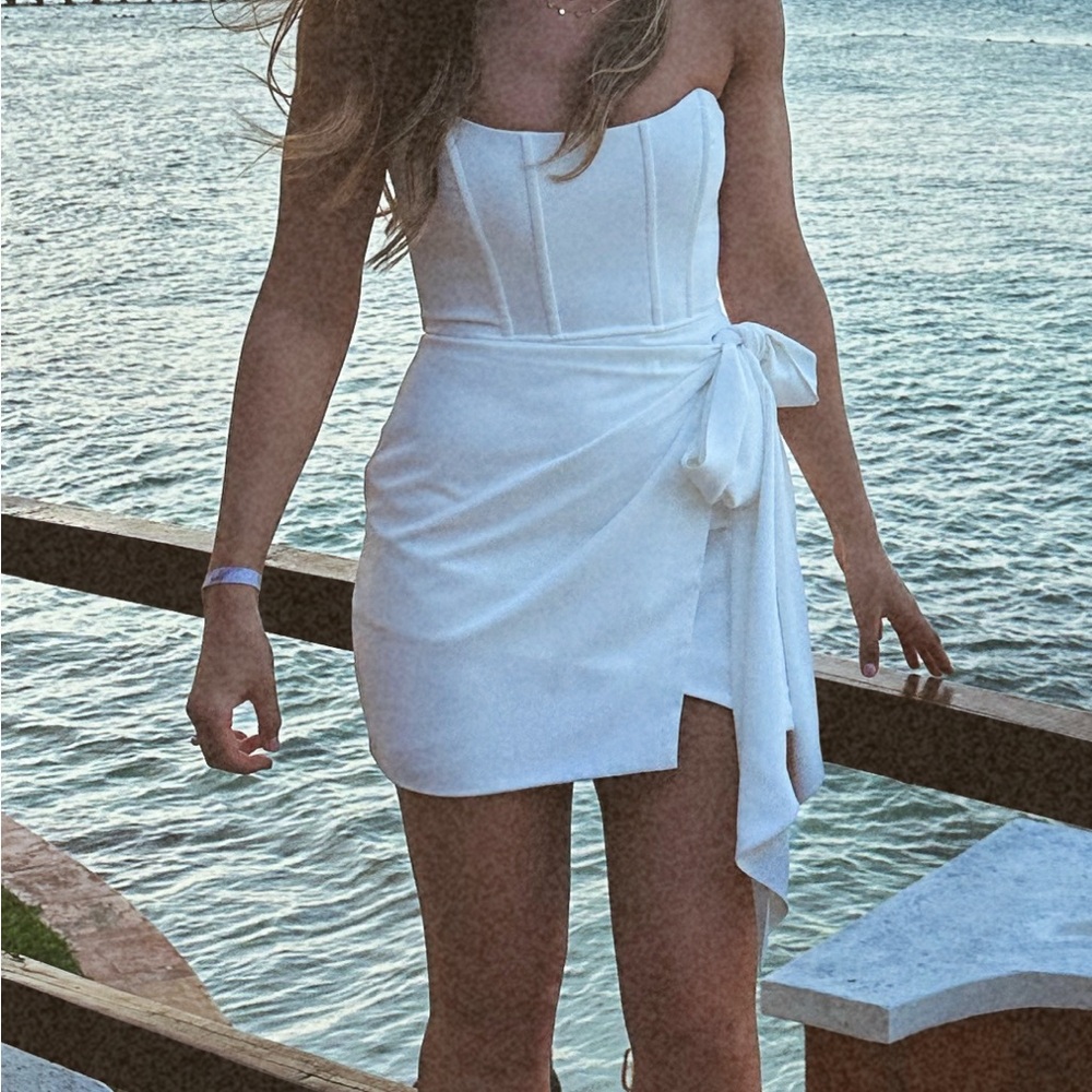 Lovers and Friends ivory white strapless dress size M